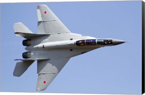 Framed MiG-29M2 performing at Aeromiting Batajnica 2012 airshow Print