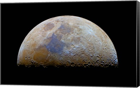 Framed moon with the transient Lunar-X visible at the terminator Print