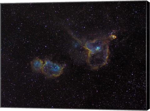 Framed Heart and Soul Nebulae Print