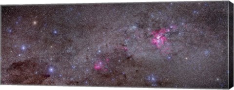 Framed Mosaic of the Carina Nebula and Crux area in the southern sky Print