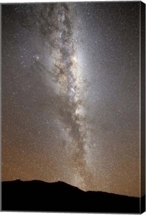 Framed Milky Way in vertical position rising from the horizon Print