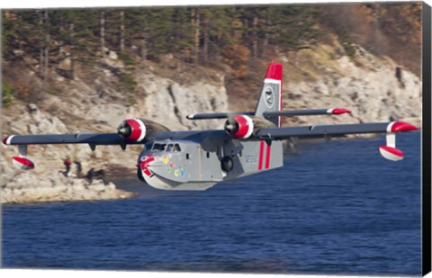 Framed Canadair CL-215-1A10 in flight over Bulgaria Print