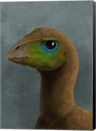 Framed Hypsilophodon dinosaur portrait Print