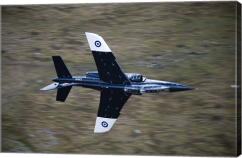 Framed Alpha Jet of the Royal Air Force low level flying over North Wales Print