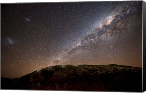 Framed Milky Way rising above the hills of Azul, Argentina Print