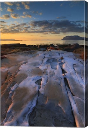 Framed Summer evening looking out over Vagsfjorden, Troms County, Norway Print