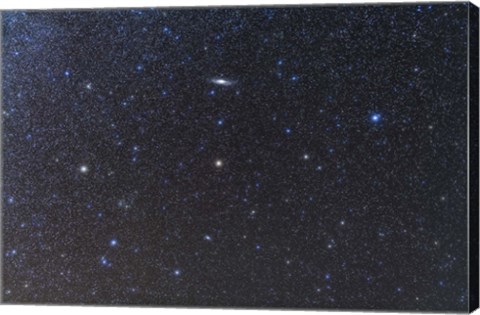 Framed Andromeda Galaxy and Triangulum Galaxy with star clusters Print