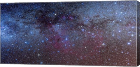 Framed constellations of Puppis and Vela in the southern Milky Way Print