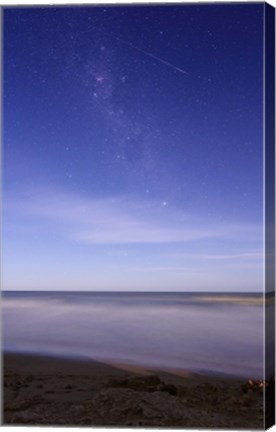 Framed meteor crossing the Milky Way, Miramar, Argentina Print