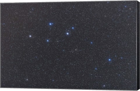 Framed Delphinus constellation on a hazy night Print