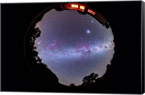 Framed fish-eye 360 degree image of the entire southern sky Print