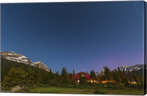 Framed moonlit nightscape taken in Banff National Park, Alberta Canada Print