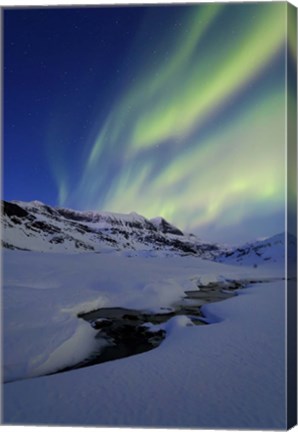 Framed Aurora Over Skittendalstinden in Troms County, Norway Print