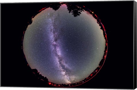 Framed Fish-eye lens view of the summer Milky Way Print