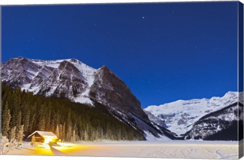 Framed Lake Louise on a clear night in Banff National Park, Alberta, Canada Print