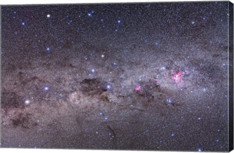 Framed Southern Milky Way with Eta Carinae, Crux and Alpha &amp; Beta Centauri Print