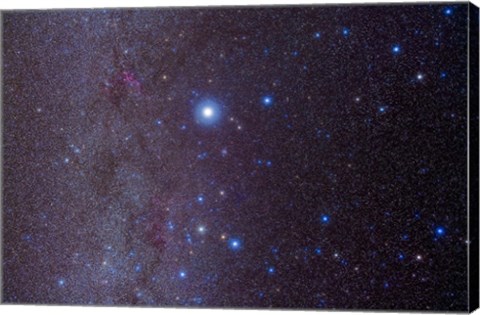 Framed constellation of Canis Major and nearby open clusters and nebulae Print