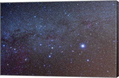 Framed constellation of Canis Major with nearby deep sky objects Print