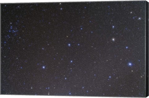 Framed constellation of Leo and the Coma Star Cluster in Coma Berenices Print