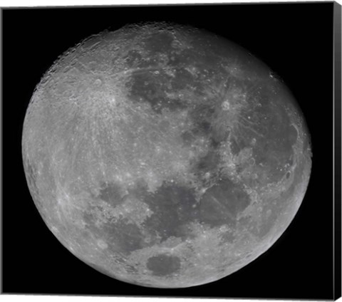 Framed waxing gibbous moon in a high resolution mosaic Print