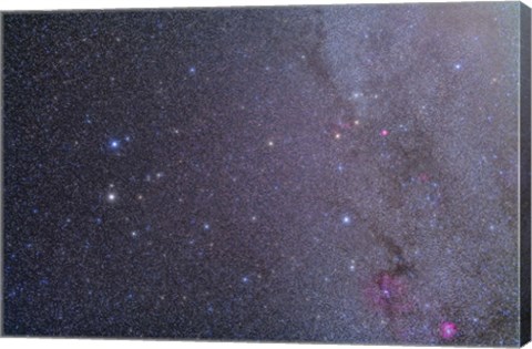 Framed Widefield view of the Gemini constellation with nearby deep sky objects Print