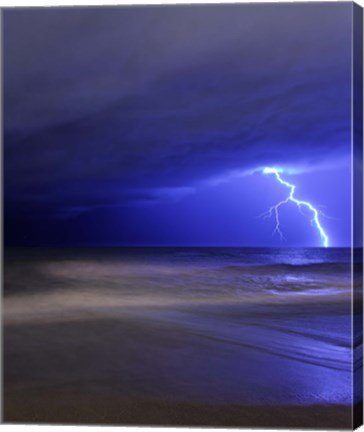 Framed bolt of lightning from an approaching storm in Miramar, Argentina Print