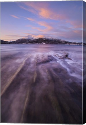 Framed Sunrise over Tjeldsundet in Troms County, Norway Print