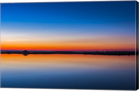 Framed circumpolar star Capella Crawling Lake reservoir, Alberta, Canada Print