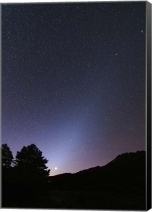 Framed Venus setting and a bright cone of zodiacal light visible after sunset Print