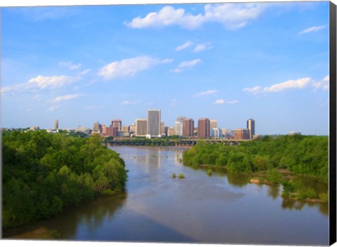 Framed Skyline of Richmond, VA Print