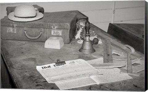 Framed Old school teachers desk Print