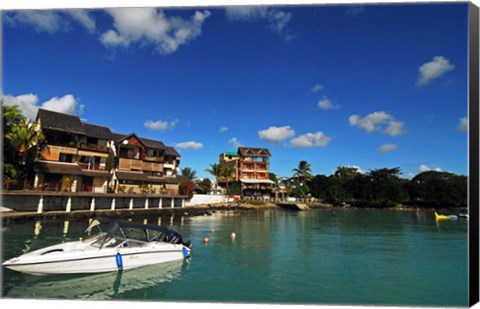 Framed Anchored Boats, Grand Baie, Mauritius Print