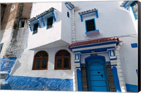 Framed Chefchaouen, Tangeri-Tetouan, Rif Mountains, Morocco Print