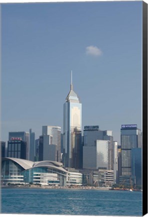 Framed City skyline view from Victoria Harbor, Hong Kong, China Print