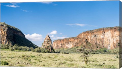 Framed Fischers Tower, Hell&#39;s Gate National Park, Kenya Print