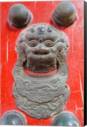 Framed Door knocker, Hall of Consolation, Forbidden City, Beijing, China Print