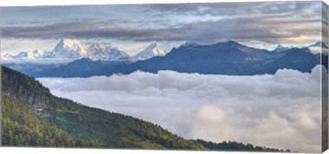 Framed Asia, Bhutan, Mt Jumolhari, Chelela Pass Print