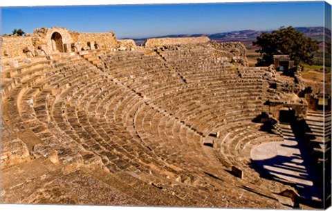 Framed Historical 2nd Century Roman Theater ruins in Dougga, Tunisia, Northern Africa Print