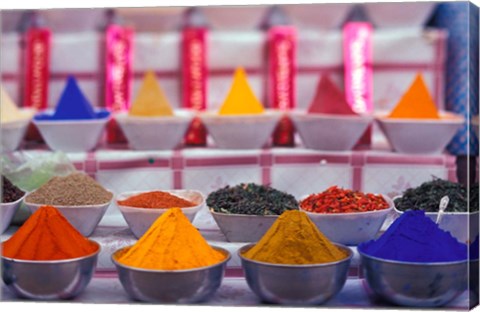 Framed Colorful Spices in the Market, Egypt Print