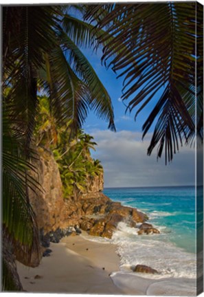 Framed Anse Beach on Fregate Island, Seychelles, Africa Print