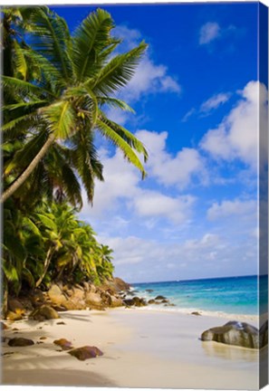 Framed Anse Victorin Beach, Fregate Island, Seychelles Print