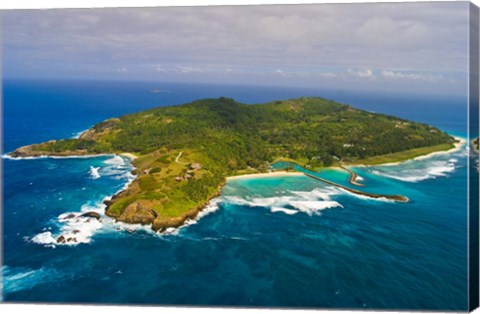 Framed Fregate Island in the Indian Ocean, Seychelles Print