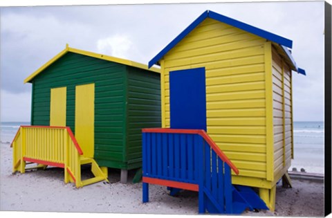 Framed Cottages near the water, Cape Town, South Africa Print