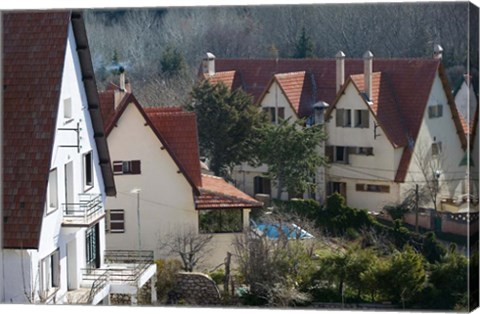 Framed Alpine Buildings, Alpine Resort, Ifrane, Middle Atlas, Morocco Print