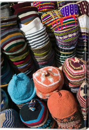 Framed Berber Hats, Souqs of Marrakech, Marrakech, Morocco Print