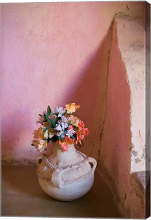 Framed Flowers and Room Detail in Dessert House (Chez Julia), Merzouga, Tafilalt, Morocco Print