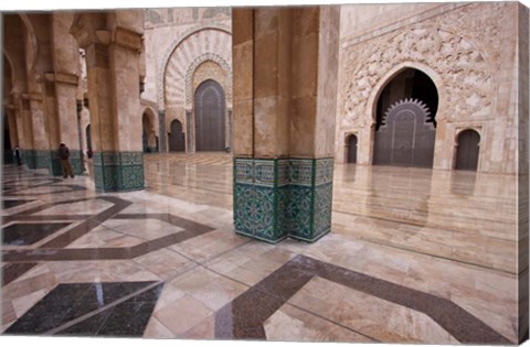 Framed Al-Hassan II mosque, Casablanca, Morocco Print