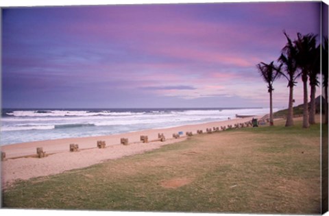 Framed Beaches at Ansteys Beach, Durban, South Africa Print