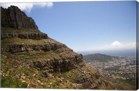 Framed Cape Town, South Africa. Hiking up to Table Mountain. Print