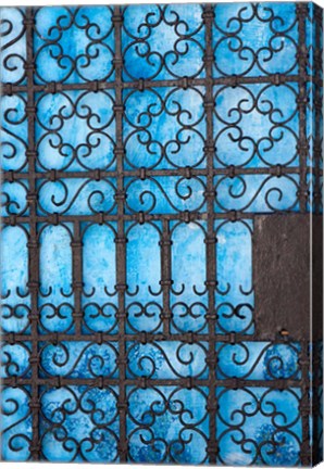 Framed Door detail, Rabat medina, Morocco Print